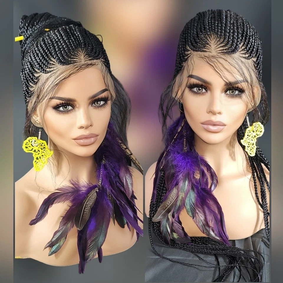 Braided Wig, 100% Handmade Full Lace Wig – Feeding Braids Style NWT - Image 2 of 4