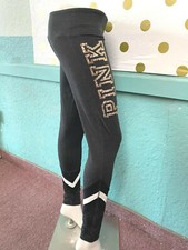 Victoria's Secret Pink Bling Logo Yoga Flat Legging Dark Grey NWT