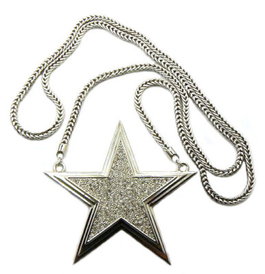 Ice Bling New Large 3D Star Pendant With 30'' 4mm Franco Chain