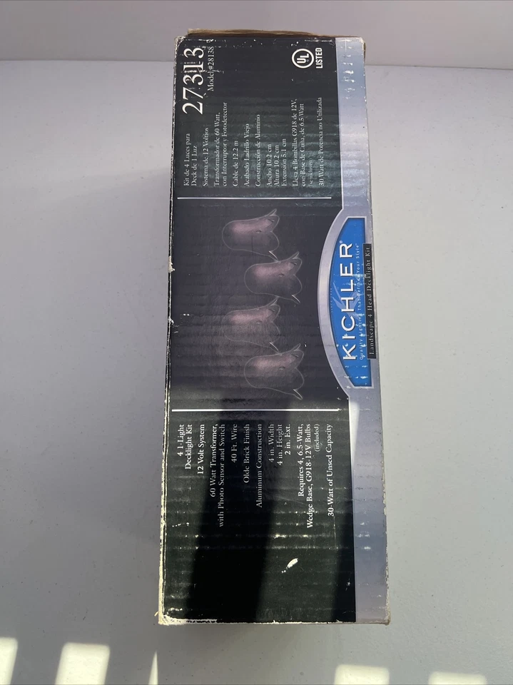 Kit de 4 luces de cubierta Kichler de bajo voltaje para paisaje con transformador de 60 W 28138 Foto 4 de 4