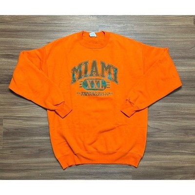 Vintage Spa Sportswear Miami Spellout Orange Crewneck Sweatshirt Men Sz XL