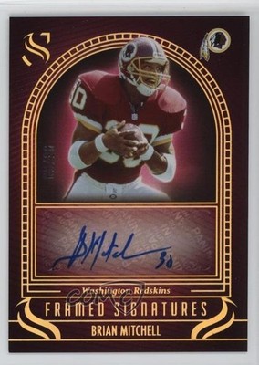 2025 Panini Silhouette Framed Signatures Holo Gold 95/99 Brian Mitchell Auto 3hd