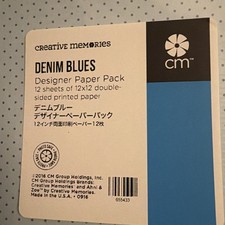 Creative Memories DENIM BLUES Designer Paper Pack - 12 Sheets- Dbl Sided - NEW