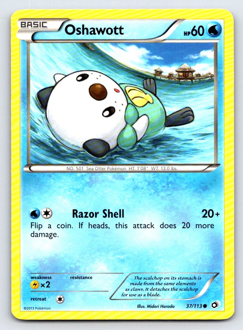 Oshawott 37/113 Common Legendary Treasures Pokemon Lightly Played