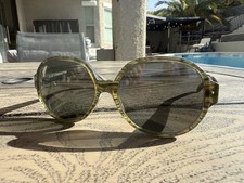 Liz Claiborne Oversized 70s LC 19 REDUX Sunglasses Olive Green Round Frames 14