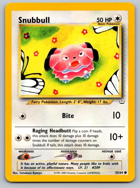 Snubbull 55/64 Common Neo Revelation Pokemon Unlimited Near Mint