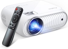 ELEPHAS 3800 Lumens 1080P Portable Projector for Home Theater - White