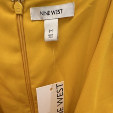 Nine West Women s Yellow Solid Square Neck Sl...