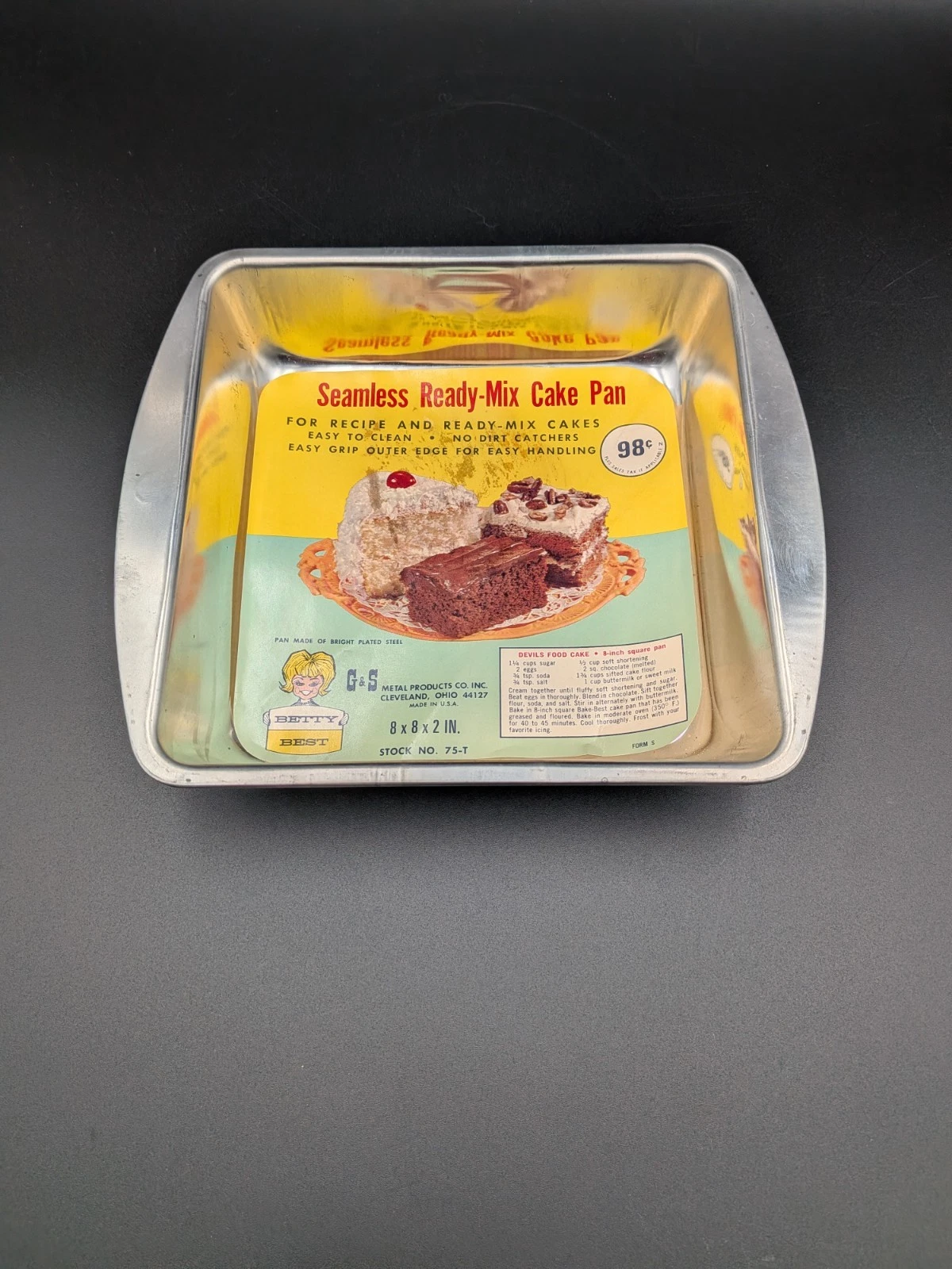Vintage Betty Best 8x8x2” Square Baking Pan 75-T Bright Steel G & S Metal - New
Opens in a new windo