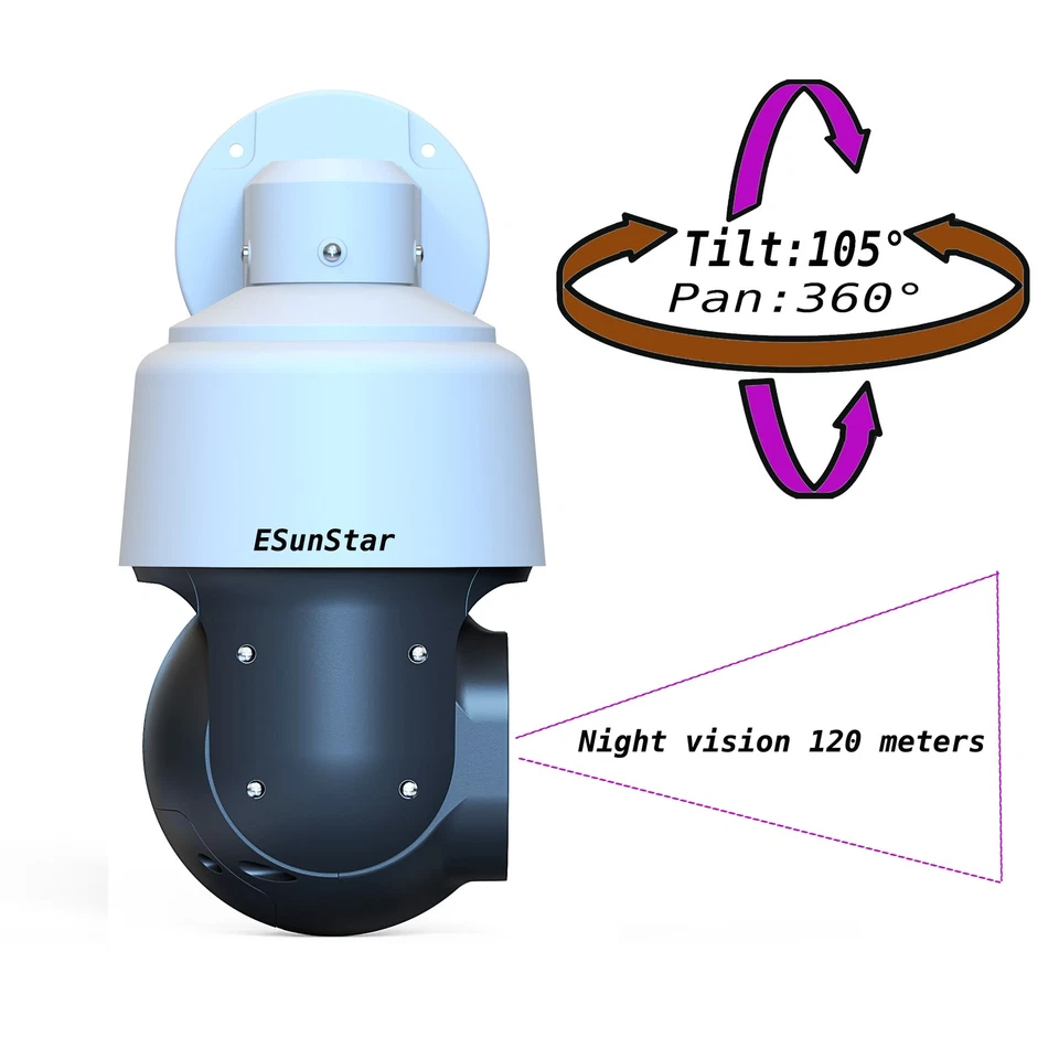 240X ZOOM 4K 8MP 30fps WiFi POE Speed Dome PTZ IP Camera Hikvision Compatible - Image 2 of 4