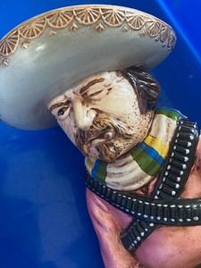 Vtg*MEXICAN MAN PLANTER*Handpainted*Must see