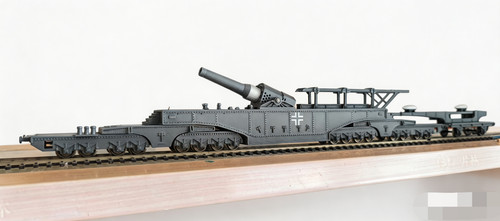ho Super-heavy railway artillery 52cm with liliput metal wheel