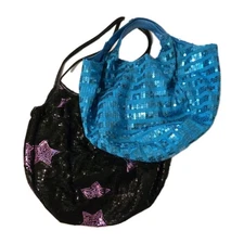 Lot Of 2 Sequined Bags One Is Justice One Is UnBranded Shiny Girly Fun School