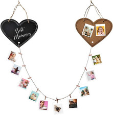 Portafoto Da Parete Multiplo a Forma Di Cuore Con Bacheca – Cornice Con Filo, Pu