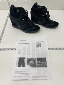 Coach Women Sneakers Alara A0548 Black Canvas Lace-Up 8.5
