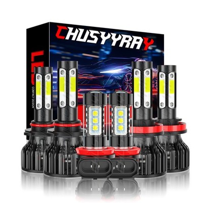 For Jeep Grand Cherokee 2014-2018 LED Headlight Bulbs Kit Hi-Lo Beam + Fog Light