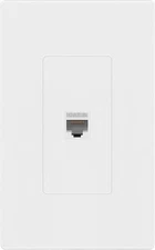 Screwless wall plate with cat6 keystone jack white 1 gang