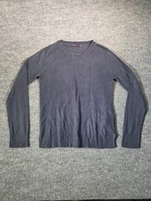 Marks Spencer Women Knit Sweater Sz 8 blue Crew Neck Long Sleeve Casual T-Shirt