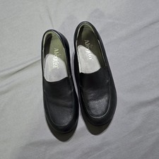 Alegria Emma Clogs Women 38 8 Black Leather Wedge Slip On Shoes EMM-601