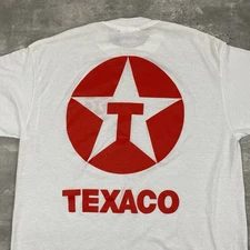vintage TEXACO t shirt XL Tee Jays 80s 50/50 oil gas fuel double sided