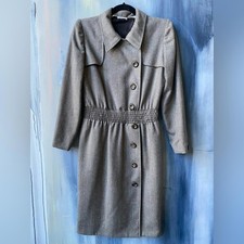 Vintage VALENTINO Boutique Herringbone button down Dress