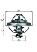 Mahle TX 38 80D Thermostat, KüHlmittel FüR , Bmw, Land Rover, Opel, Rover, Opel
