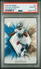 2025 Phoenix Calvin Johnson #21 Color Blast Case Hit PSA 10 Gem Mint