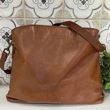 AMERICAN LEATHER CO BROWN LEATHER SINGLE STRAP SHOULDER BAG PURSE