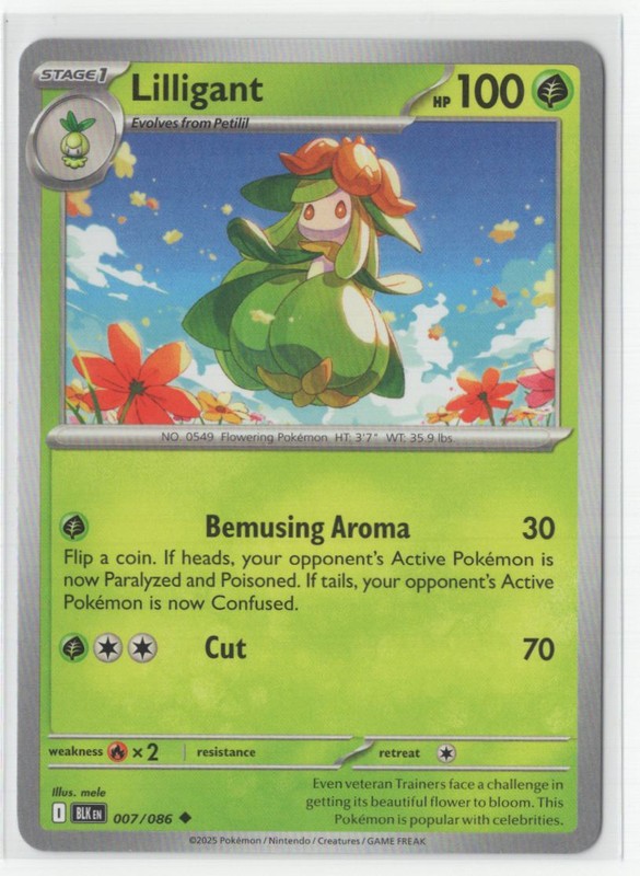 Pokemon Black Bolt - 007/086 Lilligant