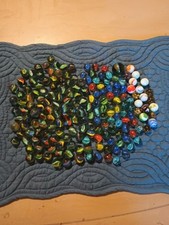 Assorted Lot Of 186 Glass Marbles Shooters Cat's Eyes Multiple Colors 3 