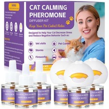 edoia 9-in-1 Advanced Cat Pheromone Calming Diffuser 180 Days 3 Purple