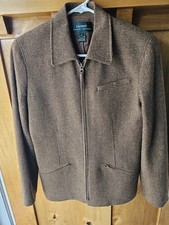 Vintage Ralph Lauren Houndstooth Wool Blazer Suede Under Collar Equestrian, SZ 6