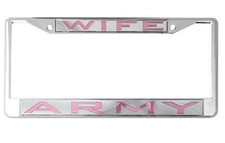 army wife pink license plate frame made in usa