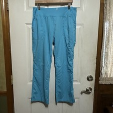 Purple Label Healing Hands Womens Tori Scrub Pants Teal Blue Sz LP 9133P