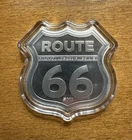 Route 66 Silver Shield 1 oz. .999 Fine Coin, Oklahoma Round Barn, Icons