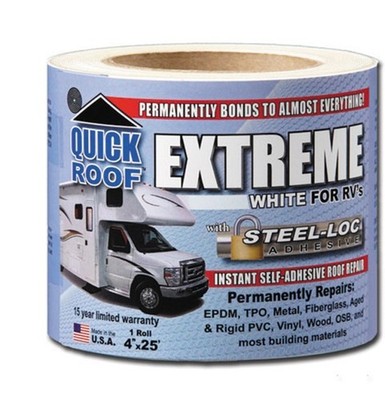 American Motorhome RV Extreme Roof Repair, 4" x 25ft Roll white ube425