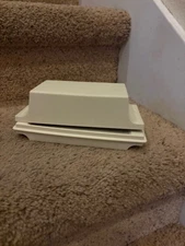 Vintage TUPPERWARE ~ Double Stick Butter or Cream Cheese Keeper Server Almond