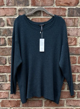NWT Eileen Fisher Alpine Blue Green Merino Wool Crew Neck Sweater 278 1X