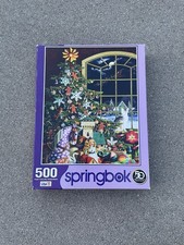 Springbok Santa  s Visit 500 Piece Christmas Jigsaw Puzzle Holiday Vintage Style