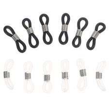 12Pcs Eyeglass Holder Chain Rubber Rings Black White Clear Durable Non Slip