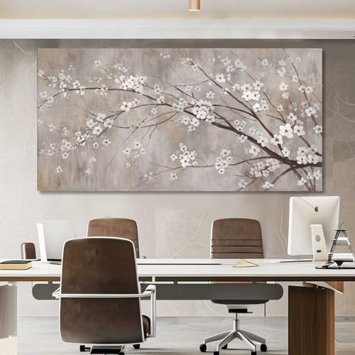  Botanical Wall Decor Paintings Canvas Wall Art for Living 58L" x 29W" Beige