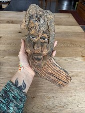 Wurzelschnitzerei "Waldgeist - Schrat - Wurzelsepp - Kopf" Vintage Deko