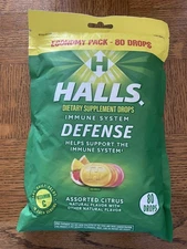 HALLS Defense Vitamin C Drops Assorted Citrus 80 Ct. (exp Jan 2026)