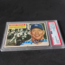 1956 TOPPS MICKEY MANTLE #135 Auto PSA DNA AUTOGRAPH 