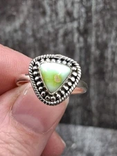 Navajo Southwest Style Palomino Turquoise Ring Size 7.25 Dainty Sterling Silver