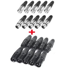 Pack of 10 XLR 3 Pin Female Audio Connectors for Microphone Cable Upgrade
