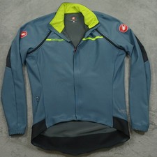 Castelli Jacket Mens XL White Full Zip Activewear Pockets Biking