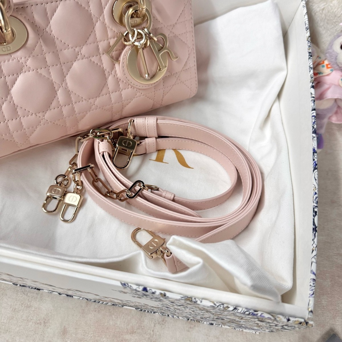 New Dior Horizontal Small D-Joy Sakura Pink Shoulder Bag For Women