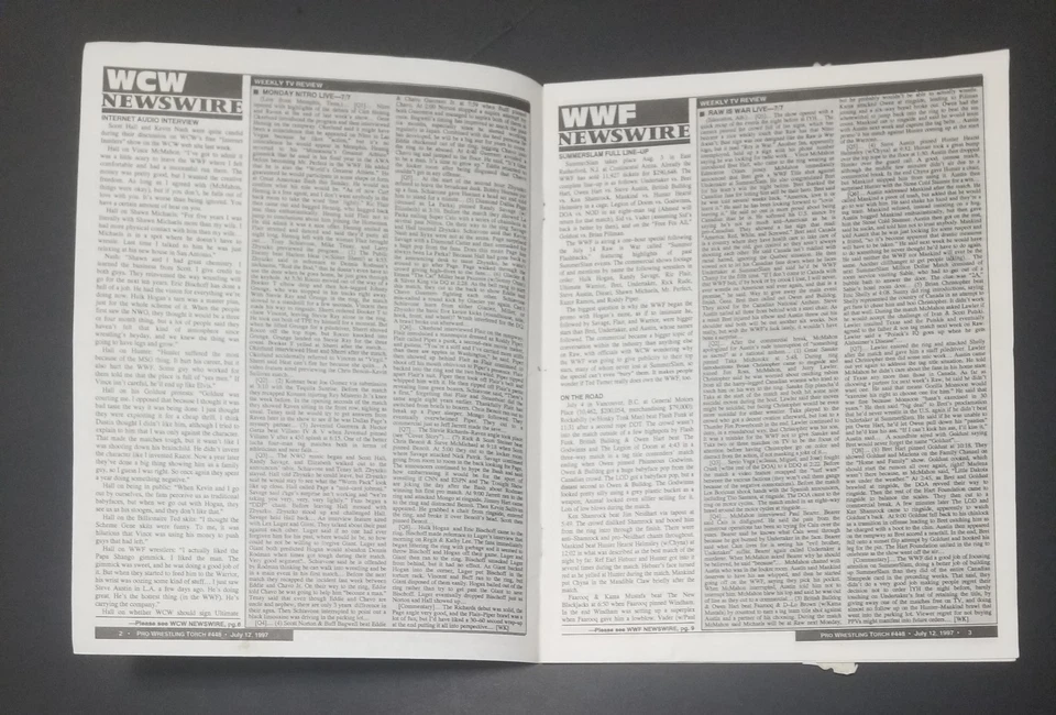 Pro Wrestling Torch ISSUE #448 July 12, 1997 WWF WCW ECW RAW NITRO NWO DX WWE - Image 3 of 4