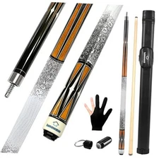 HomeSeason Pool Cue Stick 58" Billiard Cue Sticks 3D Printed Grip 20oz with bag